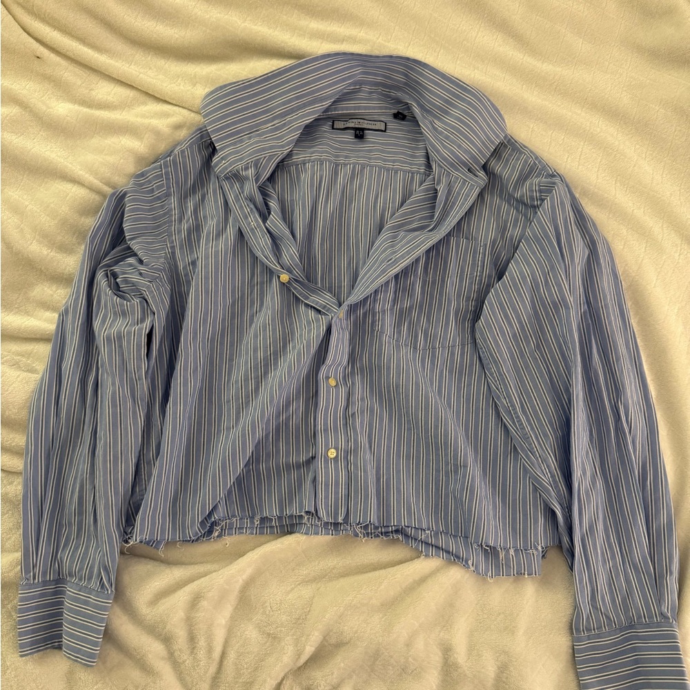 Tommy Hilfiger Light Blue Striped Button-Up